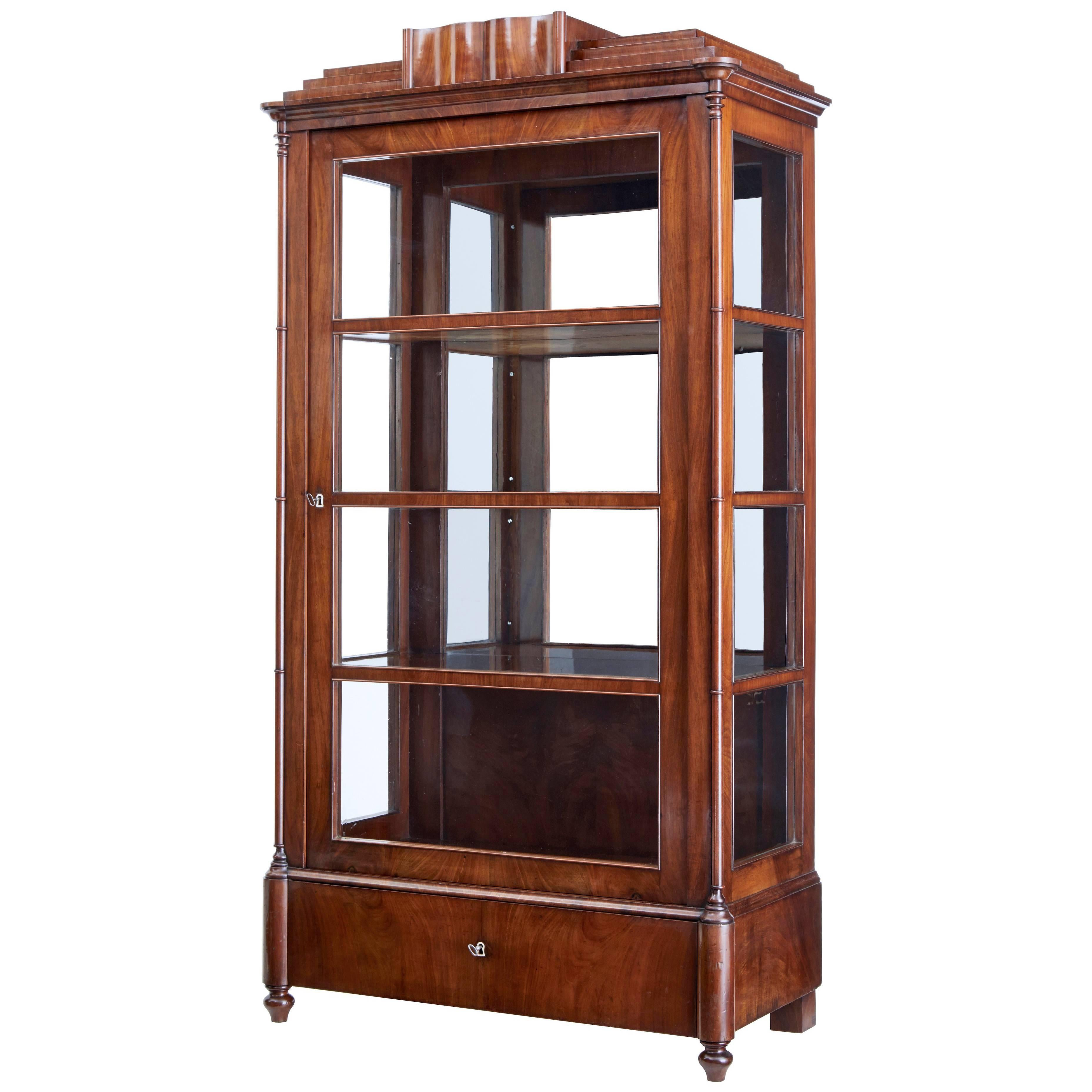 19th Century Danish Mahogany Display Cabinet