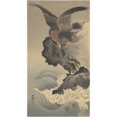 Koson Ohara Shin-Hanga 1935, Japanese Woodblock Print Early 20th Century, Eagle