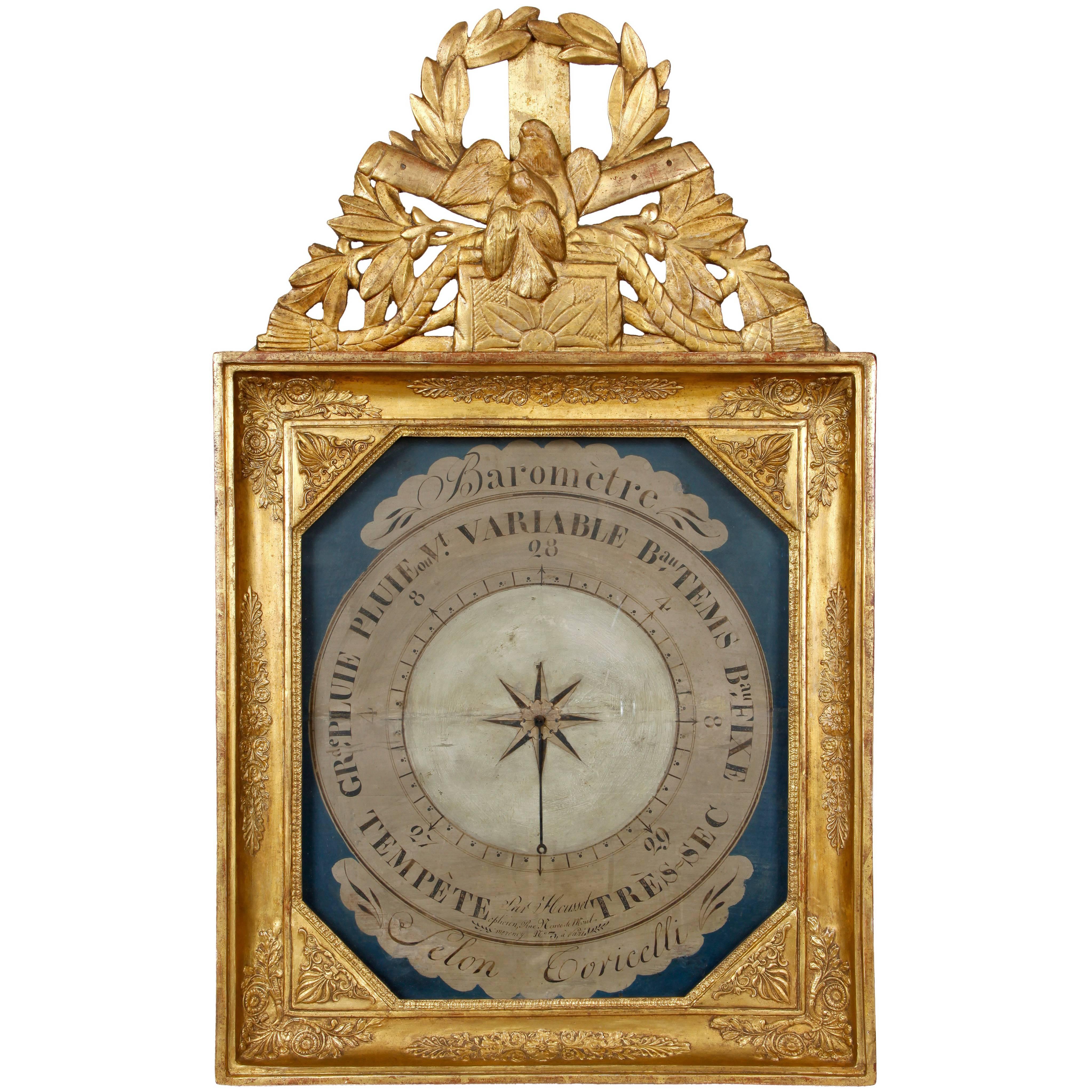 19th Century French Barometer in Giltwood Frame