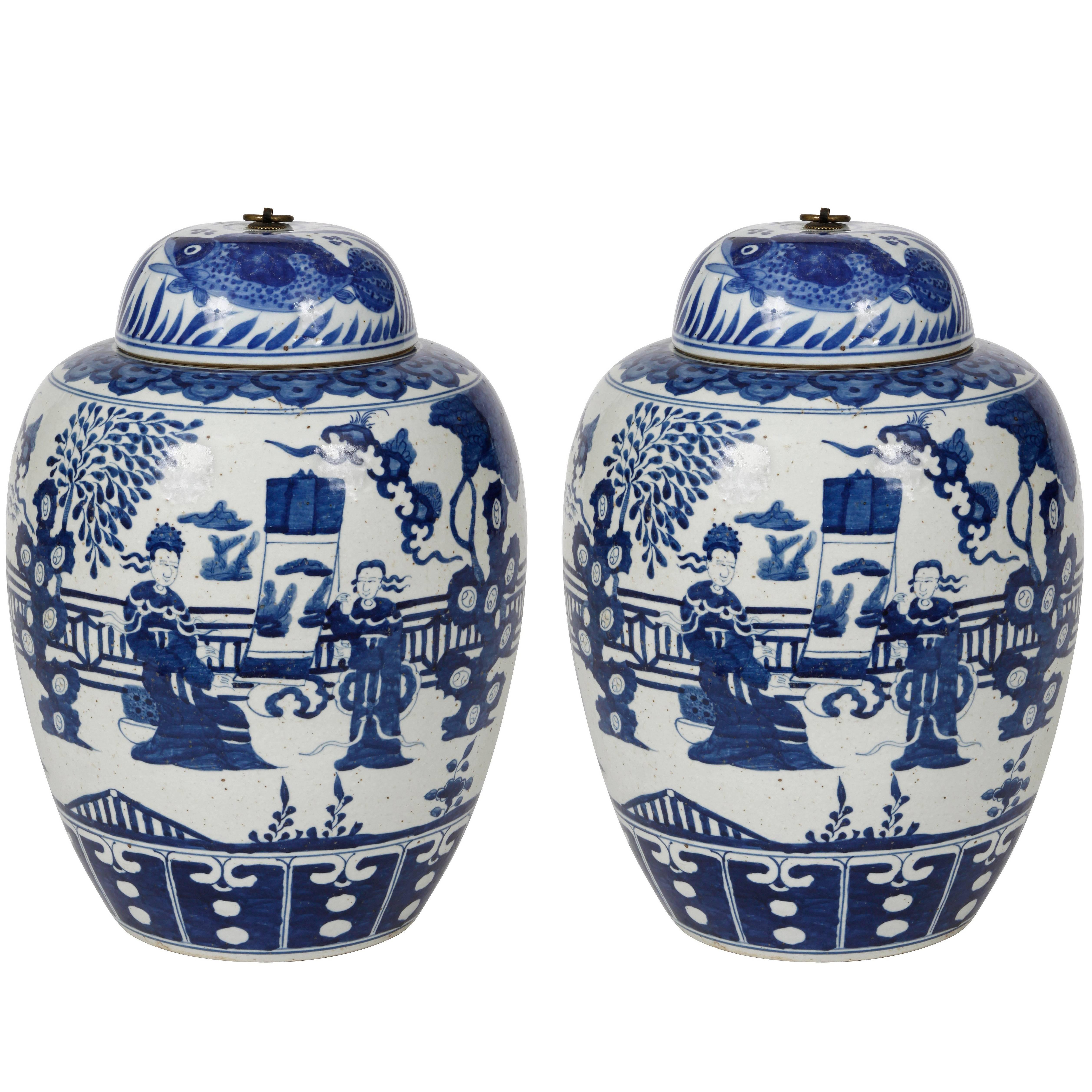 Pair of Chinese Ginger Jars