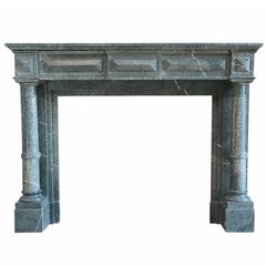 Napoleon III Fireplace in Green Marble of Serravezza, 19th Century