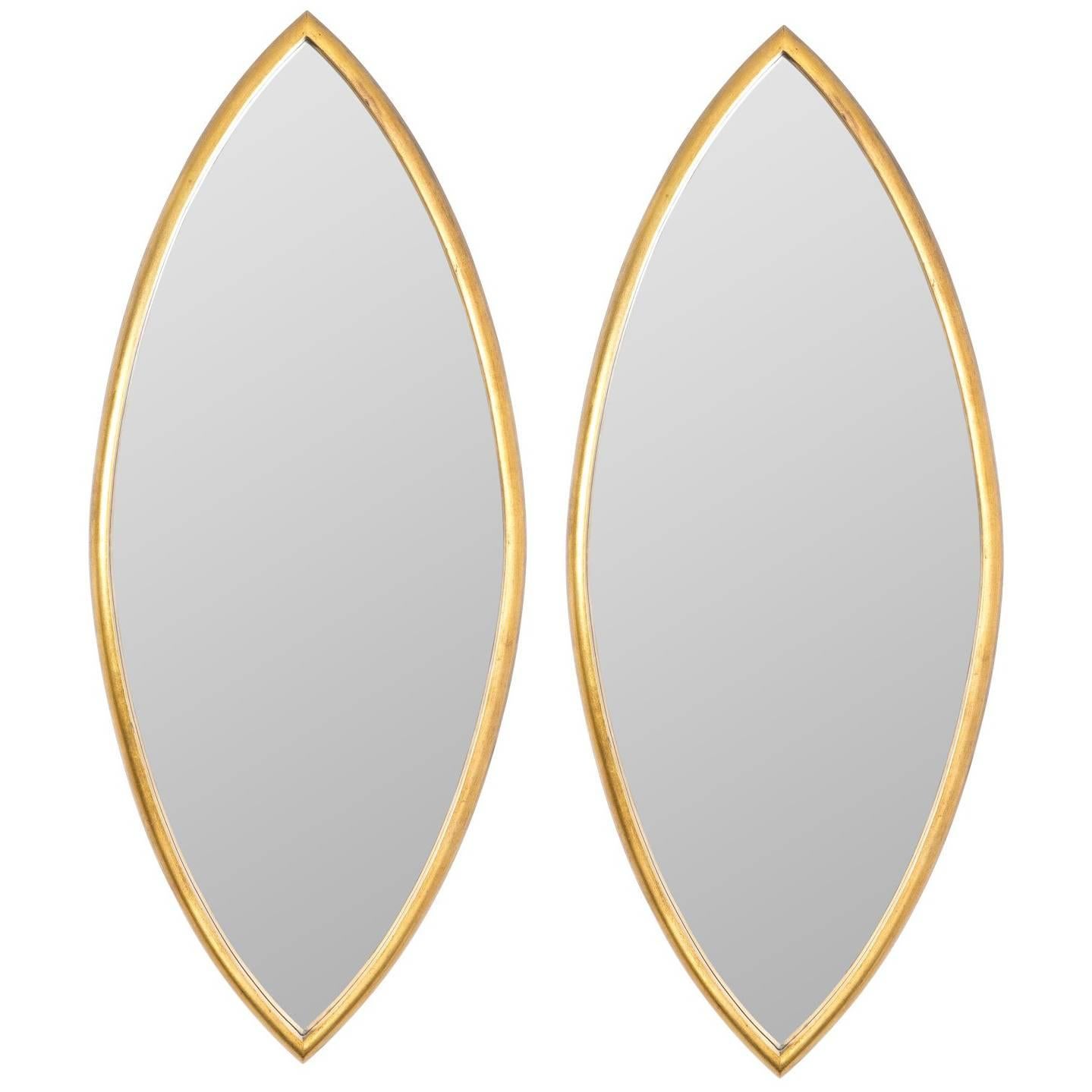 Pair of Hollywood Regency Giltwood Mirrors For Sale