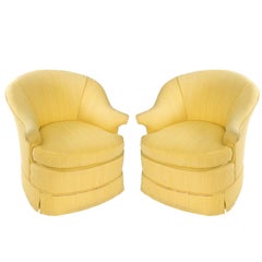 Pair of Yellow Slipper Chairs