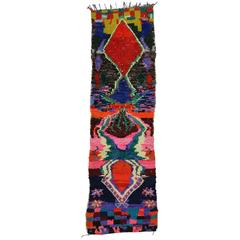 Vintage Berber Moroccan Runner with Contemporary Abstract Design