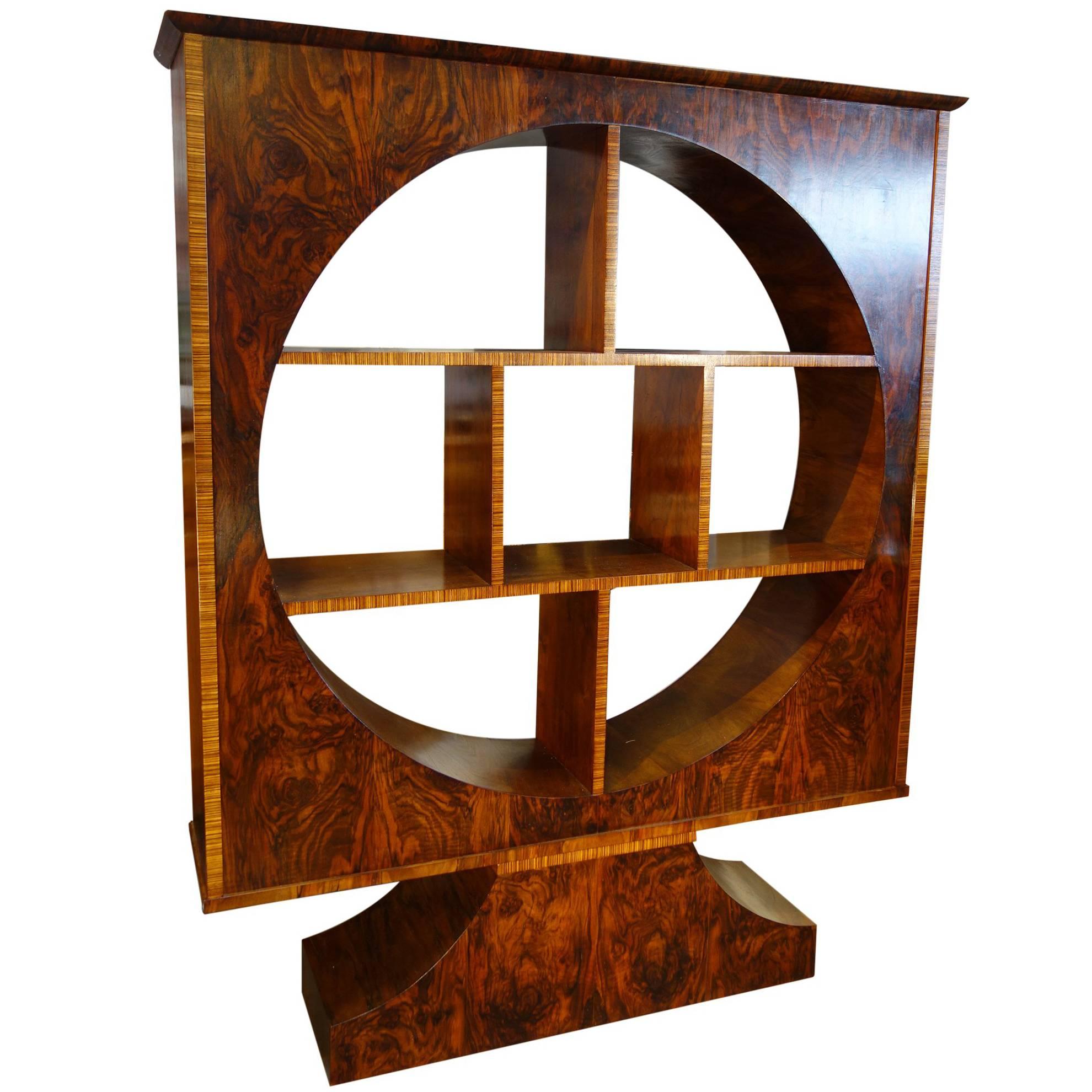 Italian Mid Century Art Deco Unique Vetrine Showcase Walnut with Rosewood