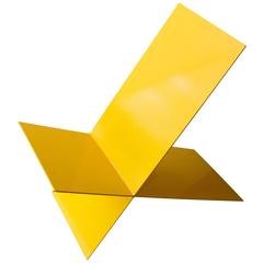 Modern Steel Plate Chair in Chromium Yellow 3