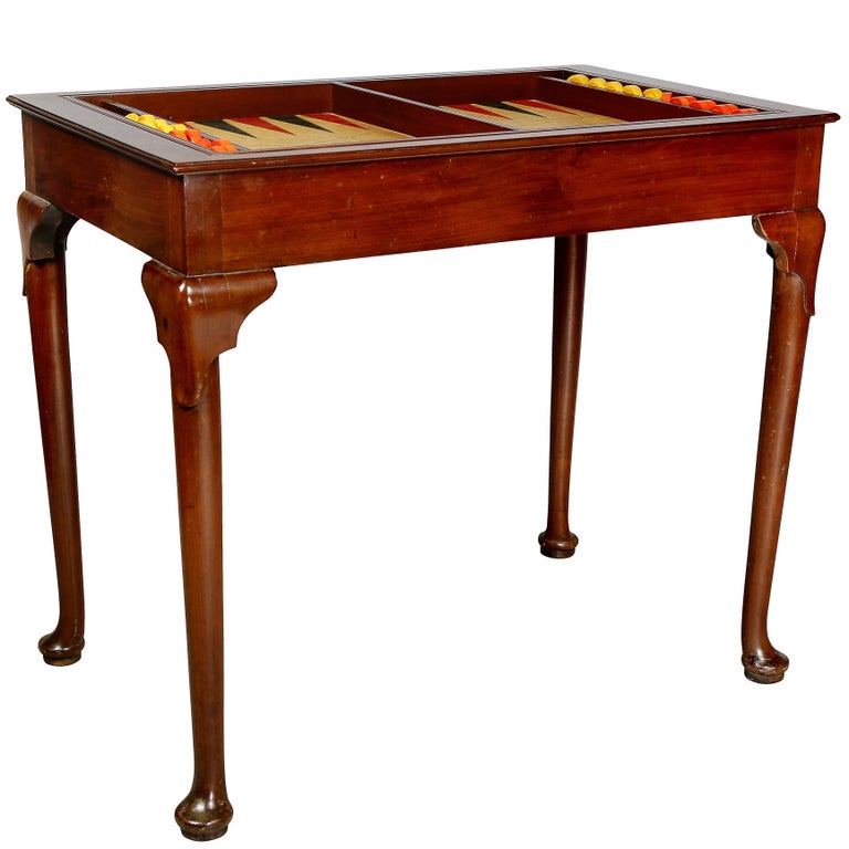 Queen Anne Style Mahogany Games Table For Sale at 1stdibs