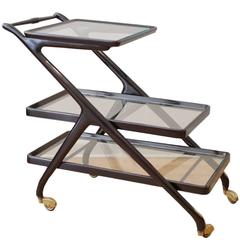 Mid-Century Modern Bar Cart with Removable Top Tray