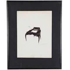 Ink on Paper Framed, a Secretary, by Andre Arbus 3