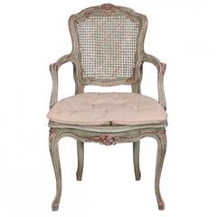 Green Paint Decorated Venetian Fauteuil