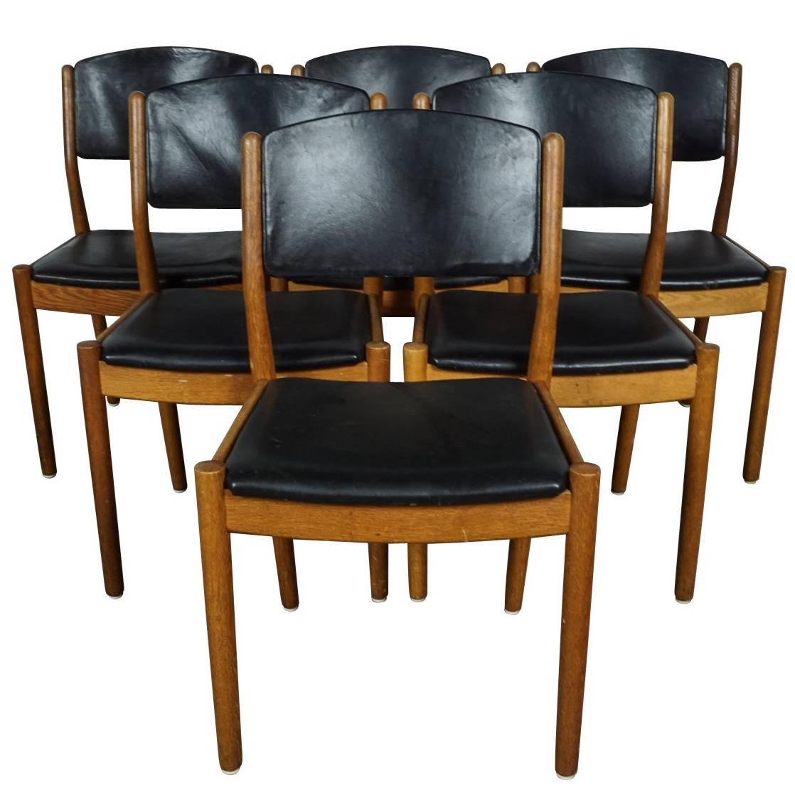 Set of Six Dining Chairs Designed by Poul M. Volther, Model J61, circa 1960