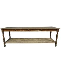 Antique French Draper Table with Nice Original Surface, circa 1900