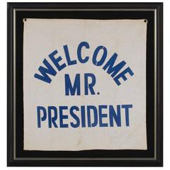 "Welcome Mr. President" Canvas Banner Made for President Franklin Roosevelt 5