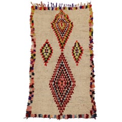 Vintage Berber Moroccan Azilal Rug with Boho Chic Tribal Style and Hygge Vibes 
