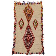 Mid-Century Modern Vintage Berber Moroccan Rug with Tribal Style, Azilal Rug 10