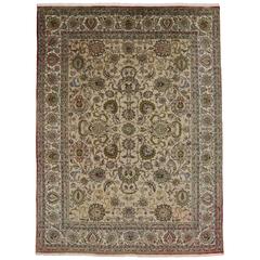 Vintage Persian Tabriz Rug with Traditional Style in Light Colors 7