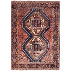 Tapis Shiraz vintage magnifiquement conçu