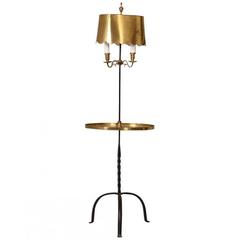 Vintage Brass and Wrought Iron Lamp Table