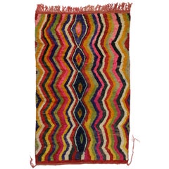 Boho Chic Berber Moroccan Boujad Rug with Contemporary Abstract Postmodern Style