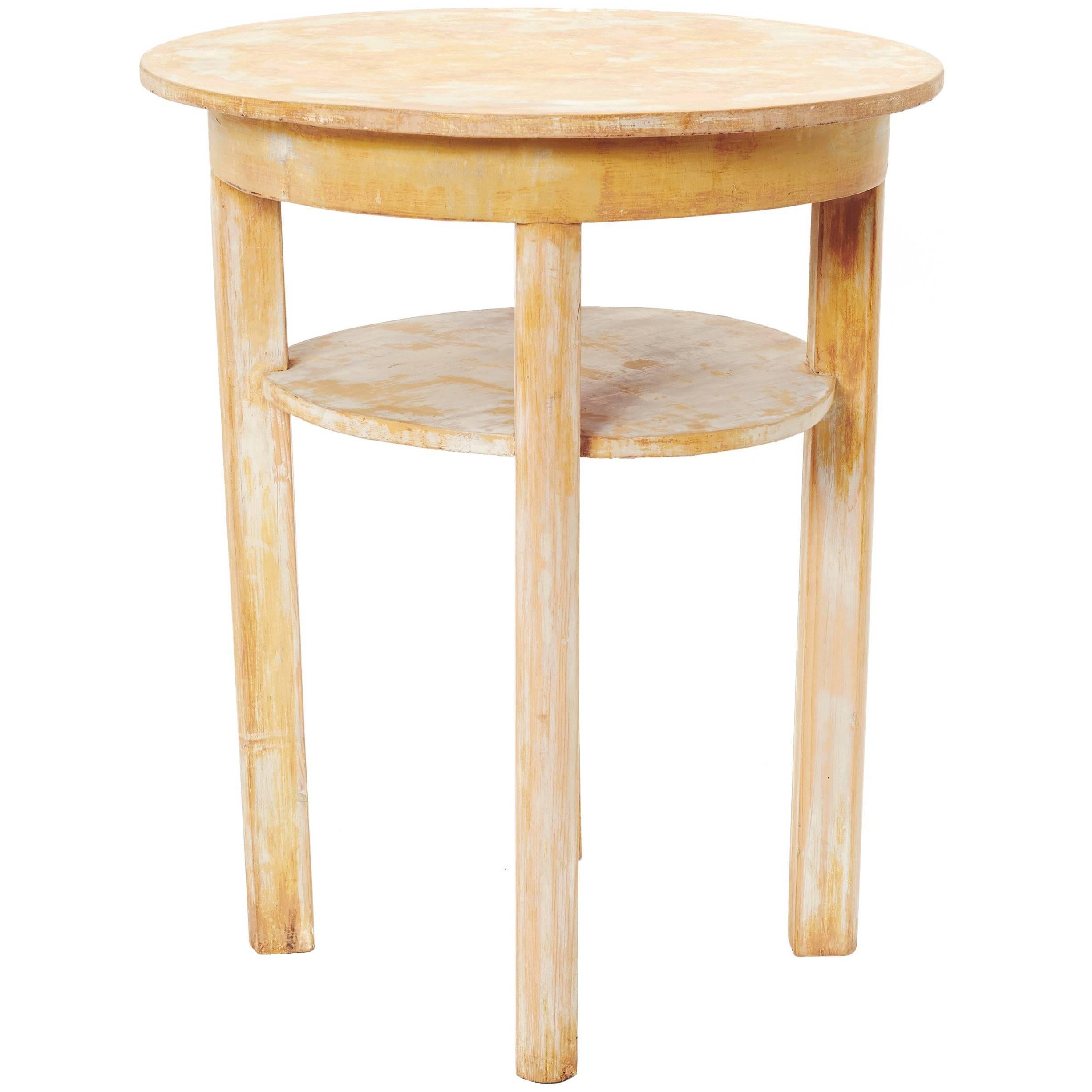 Round Wooden Accent Table For Sale