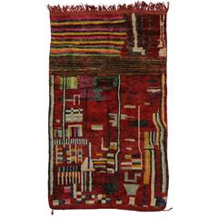 Berber Moroccan Red Rug with Modern Tribal Style