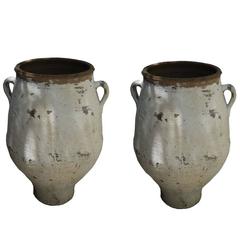 20th Century Greek Terra Cotta Oil Container with Residual White Paint 10