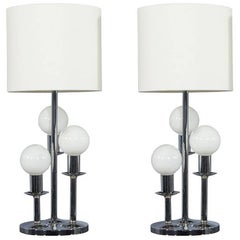 Pair of Mid-Century Globe Table Lamps