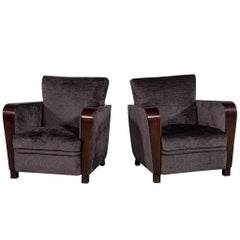 Pair of 1940s French Rosewood Lounge Chairs