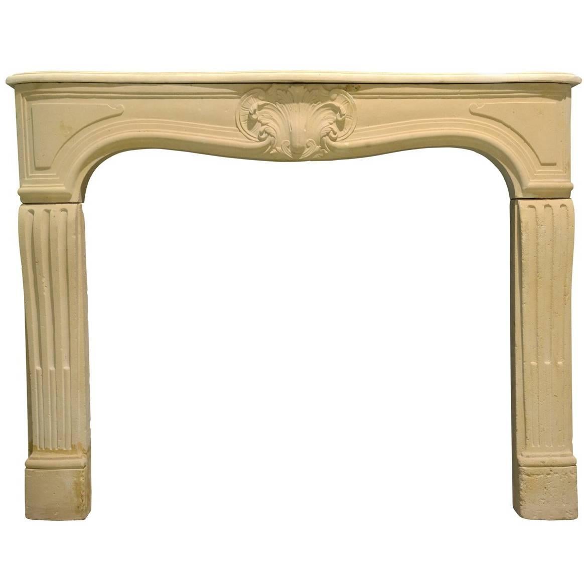 Louis 15 Stone Fireplace, 18th Century For Sale