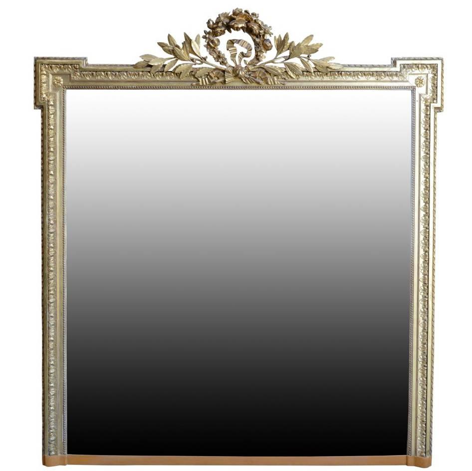 Louis XVI Style Gilded Wood Mirror, 19th Century For Sale