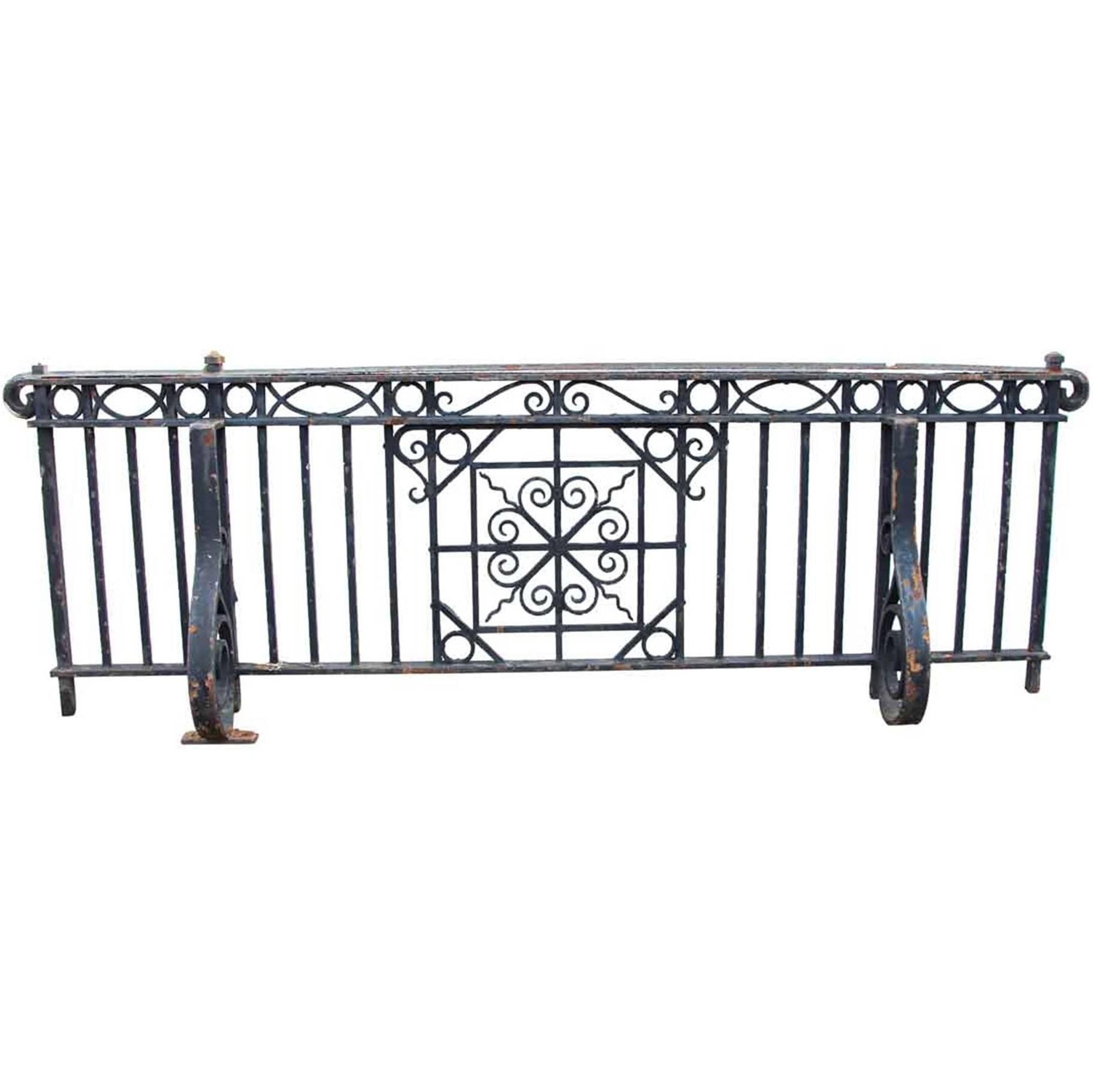 1905 Hand-Wrought Iron Juliet Balcony with Ornate Mounting Brackets