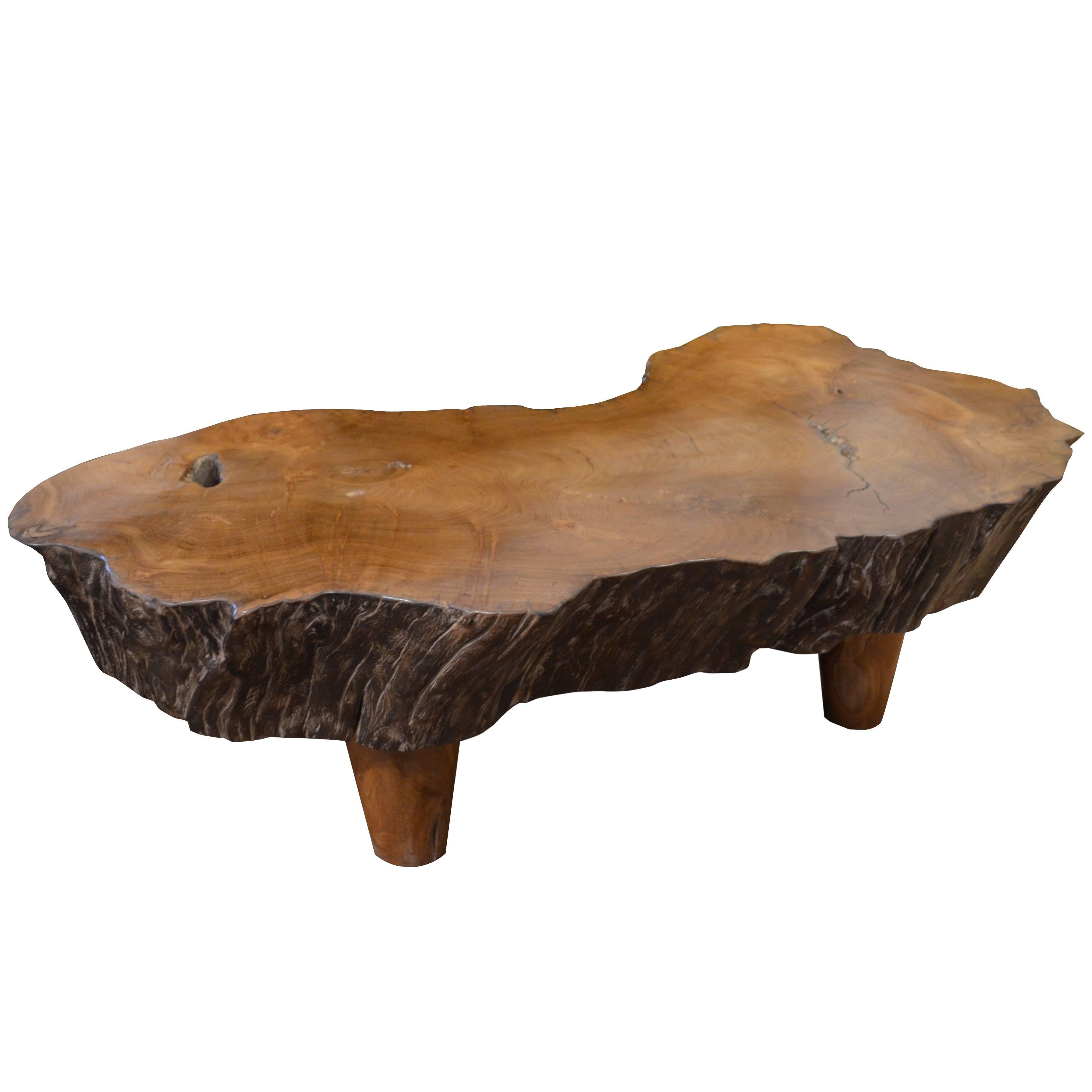 Mid-Century Organic Teak Wood Coffee Table