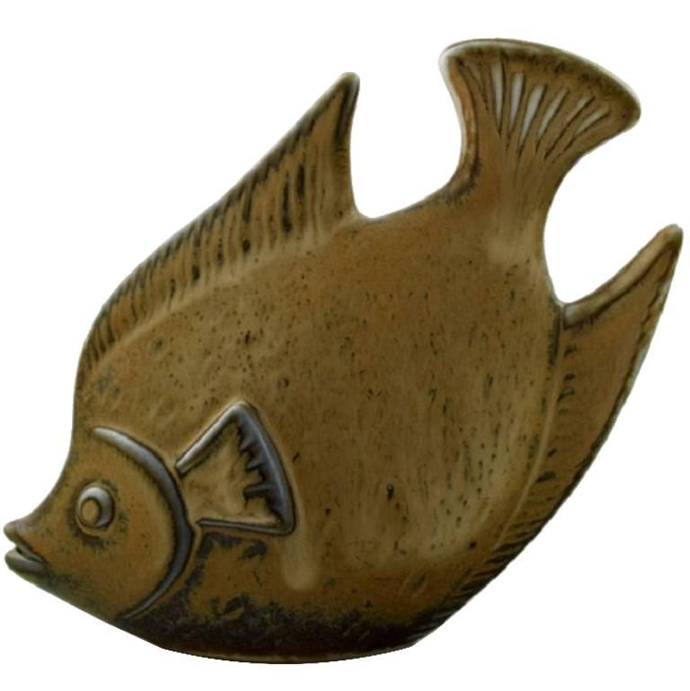 Rörstrand Stoneware Figure by Gunnar Nylund, Fish For Sale