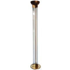Art Deco Style Glass and Brass Floor Lamp
