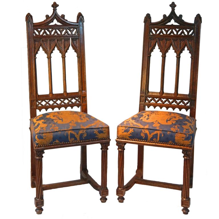 Pair Of Gothic Revival Chairs At 1stdibs Gothic Revival Furniture