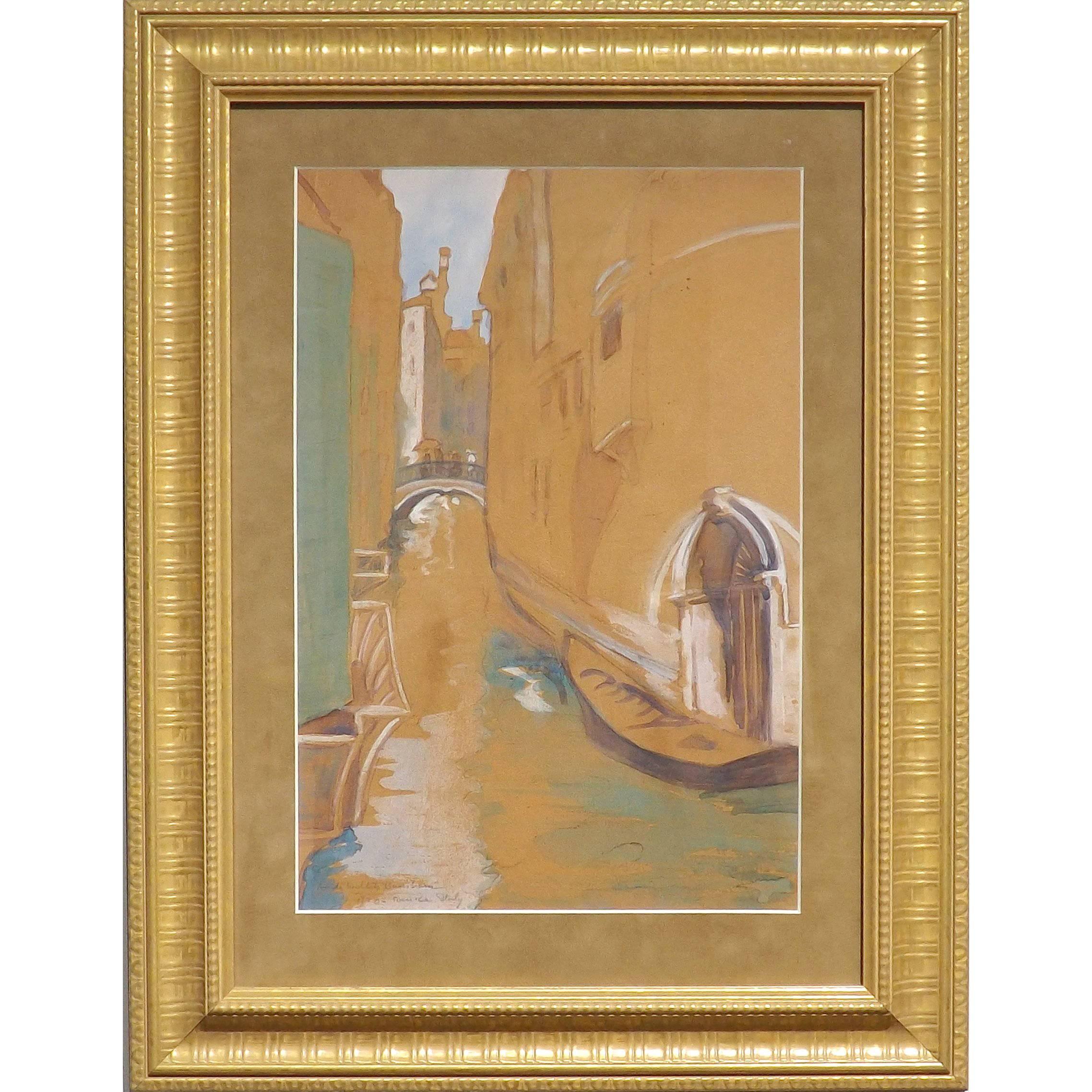 Venice, Painted by Anita Willets-Burnham, Dated 1920 For Sale