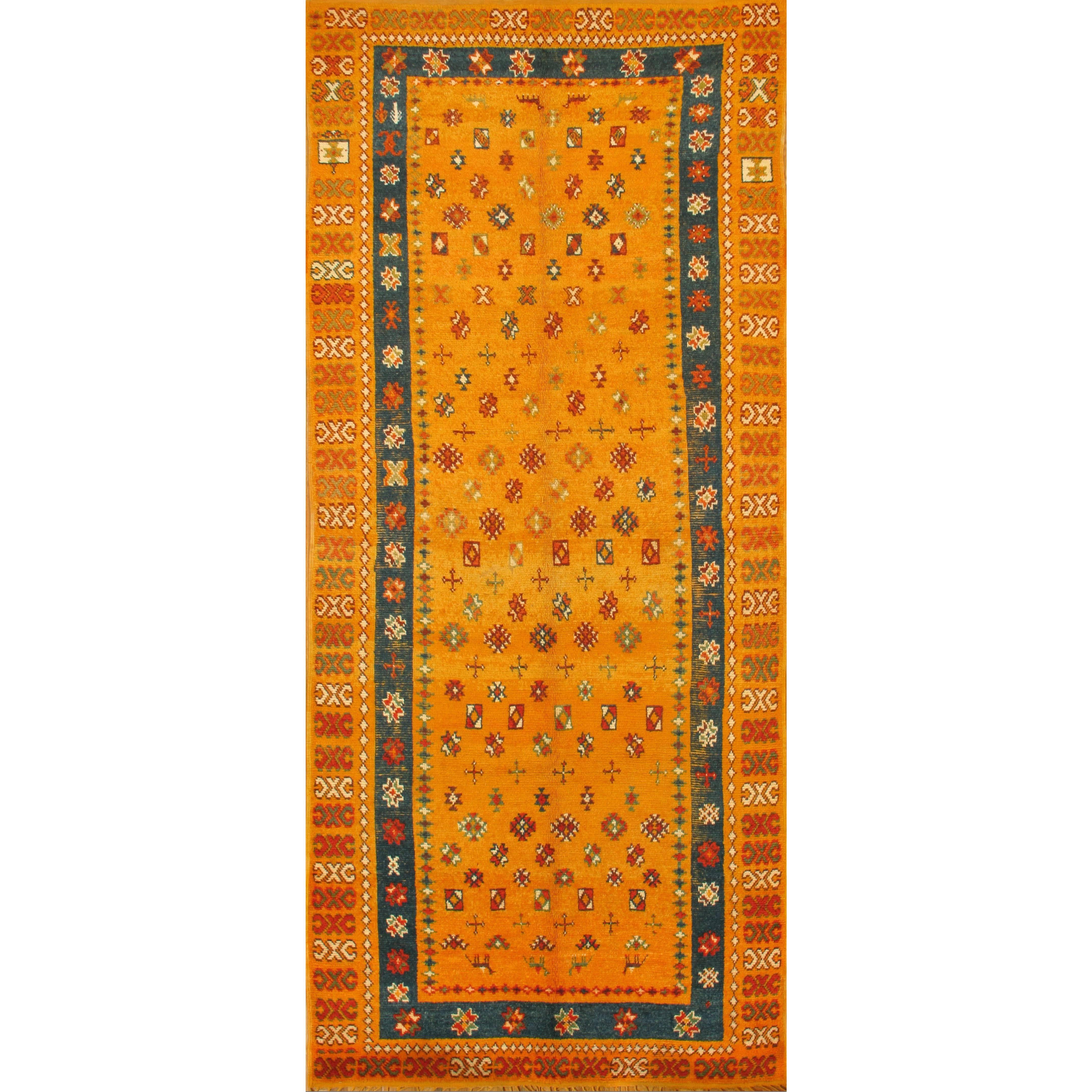 Tapis marocain vintage en laine du milieu du XXe siècle