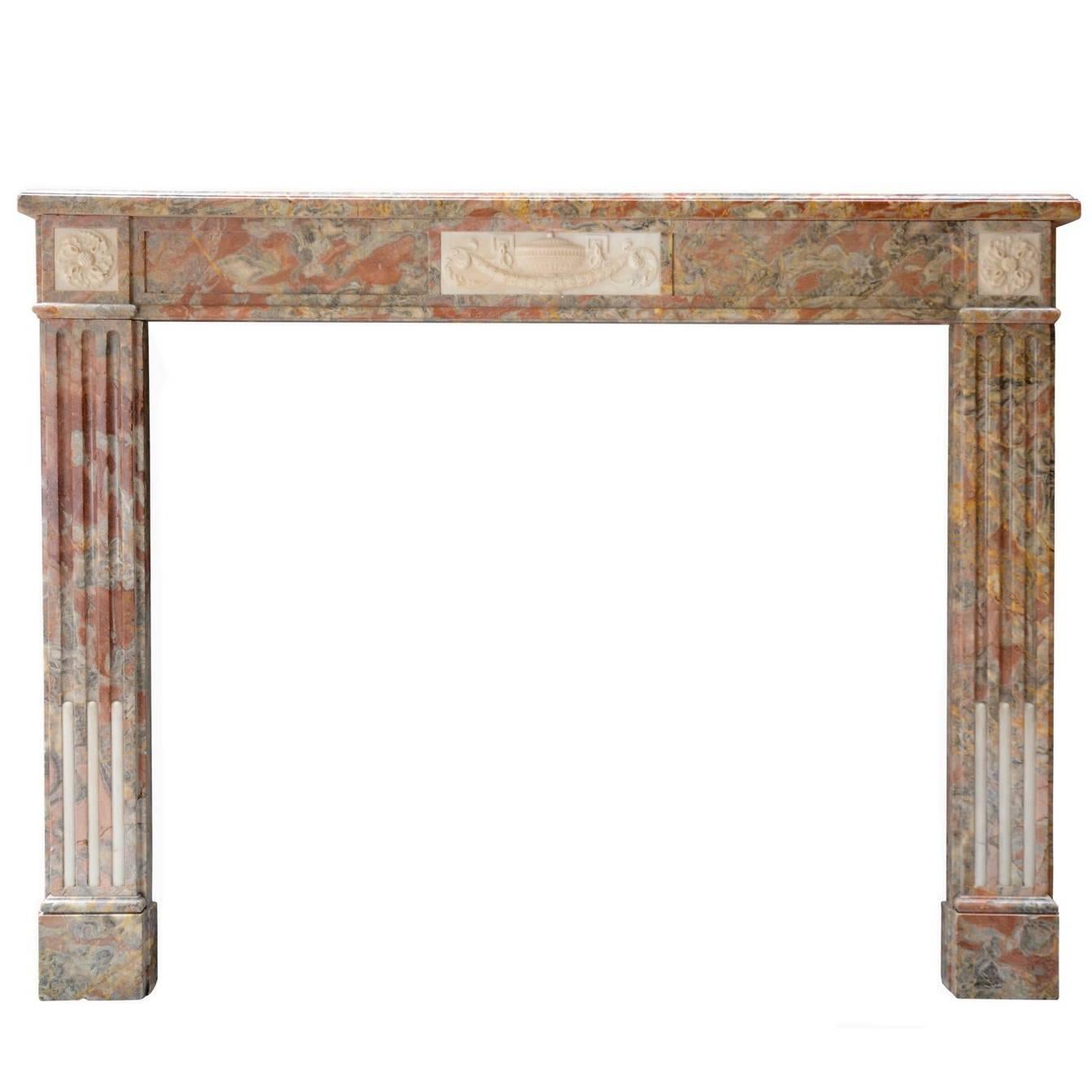 Louis XVI Languedoc Red Marble Fireplace, 18th Century For Sale