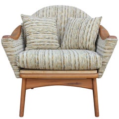 Modern Adrian Pearsall Lounge Chair in Original Tweed Fabric