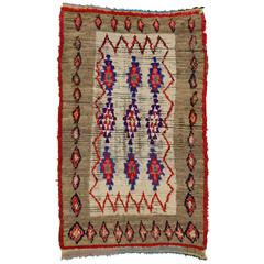Boho Chic Vintage Berber Moroccan Rug with Tribal Design 11