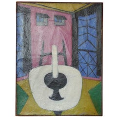 Norman Jenkins Interior with Still-Life Oil Painting