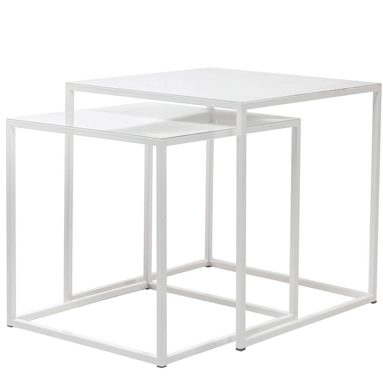 Frisco White Nesting Tables by Patrick Cain Designs, Set of Two For Sale