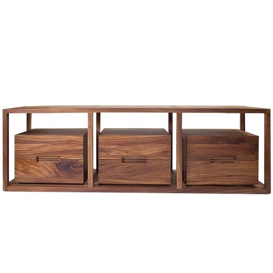 Contemporary Bodega Console, Cenicero and Conacaste Solid Wood by Labrica For Sale