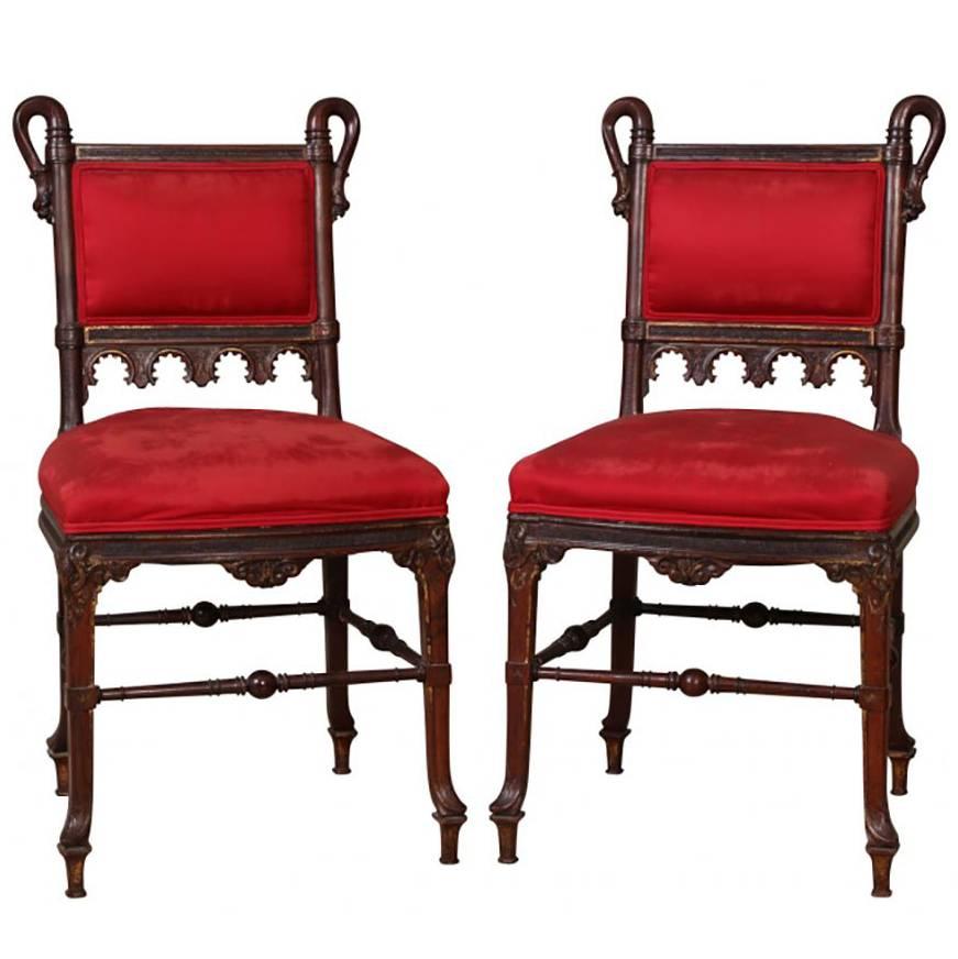 Pair of Aesthetic Movement Parlor Side Chairs