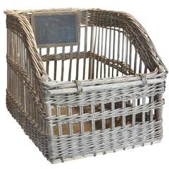 French 19th Century Large Size Wicker Baguette Basket with Chalk Board 7
