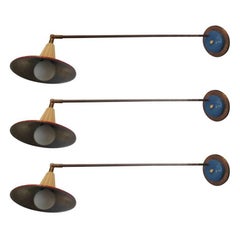 Trois grandes lampes directionnelles italiennes des années 1950