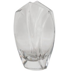 Vintage Stunning French Modernist Crystal Vase by Robert Rigot for Baccarat