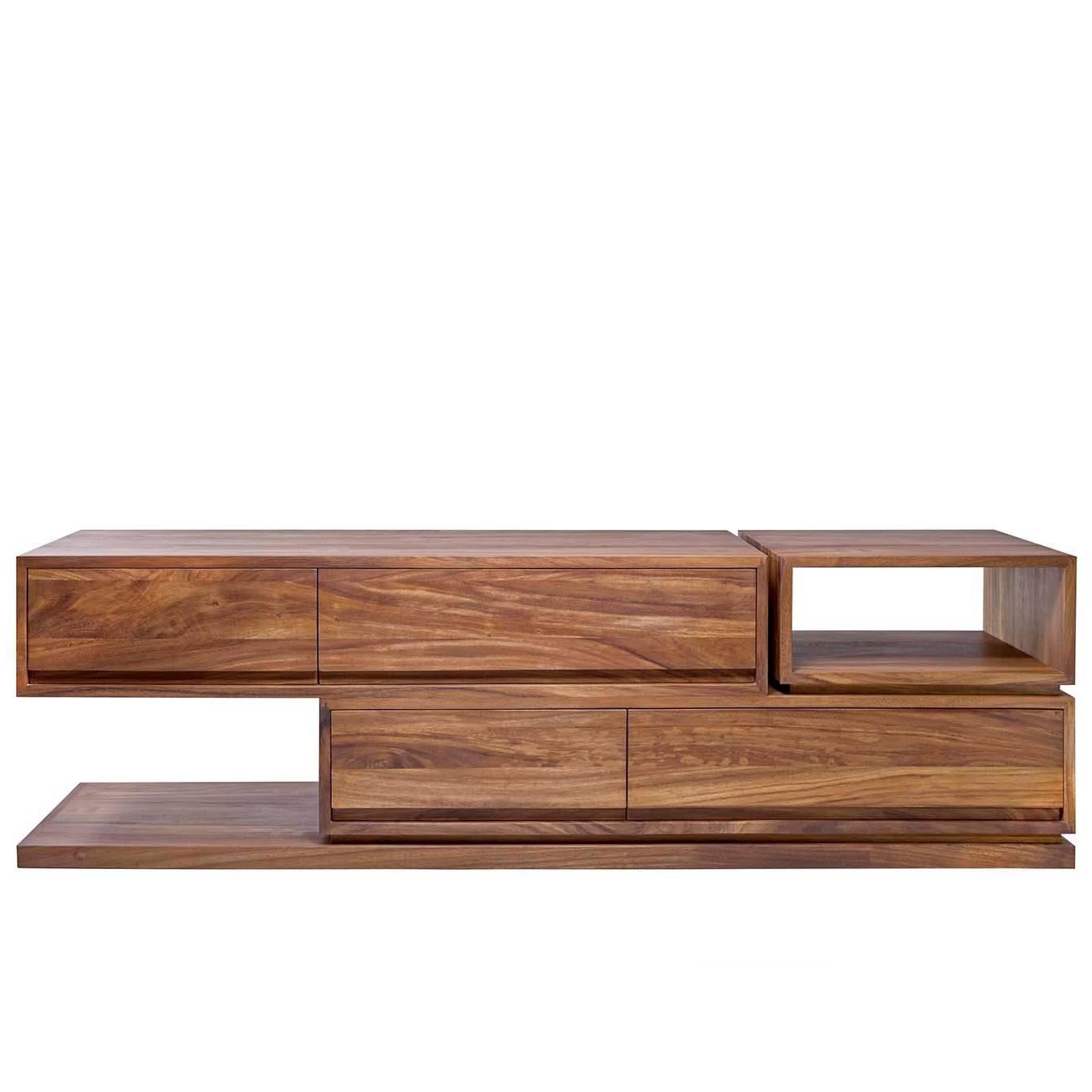Contemporary DD Console in Conacaste Solid Wood by Labrica For Sale