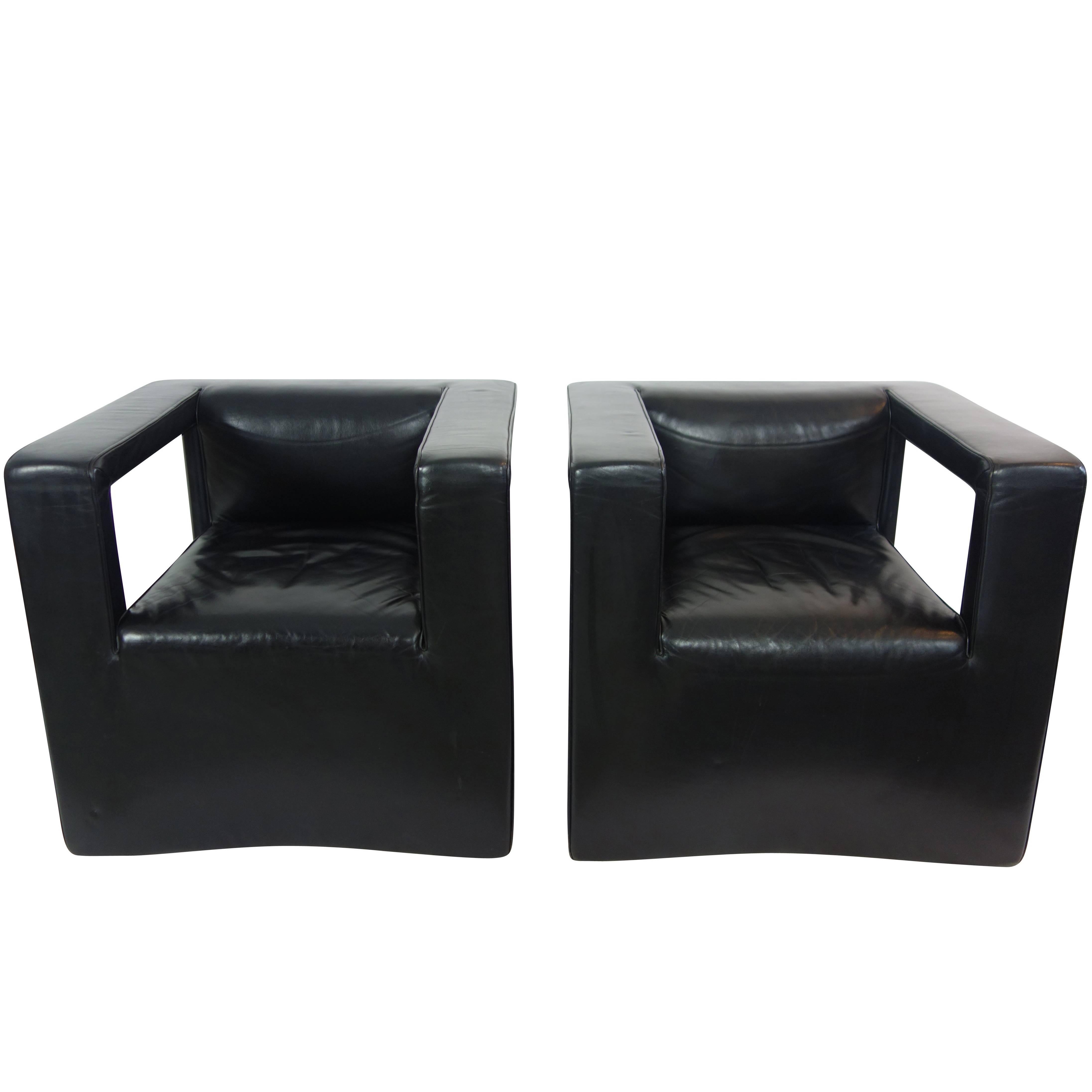 Single Black Leather De Sede Lounge Armchair (1)