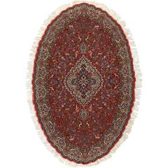 Animal Motif Vintage Tabriz Persian Rug 7